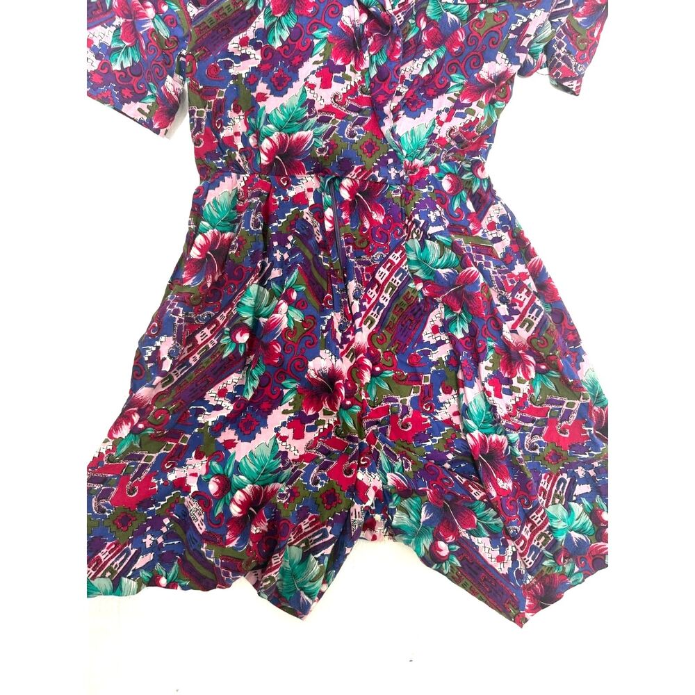 Dawn Joy vintage purple fuchsia floral print jumper - Picture 5 of 8
